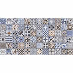 Плитка Golden Tile Deco Patchwork Mix DCБ151 декор 30*60 см блакитна - фото