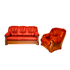 Комплект мягкой мебели 4090 оранжевый - фото