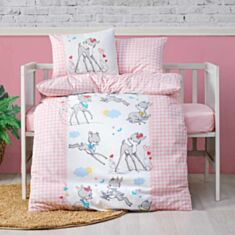 Комплект постельного белья Cotton Box Baby Ranforce Bambi Pink 100*150 см - фото
