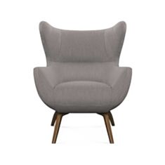 Крісло Челентано з дерев'яними ніжками сіре - фото