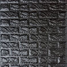 Панель 3D Sticker Wall самоклеющаяся Os-BG19 19 черная 700*700 мм - фото