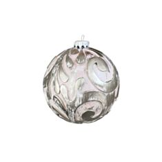 Игрушка на елку шар Dashuri 8 см серебро/пудра - фото