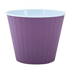 Горшок Алеана Ибис с двойным дном 114032 13*11,2 фиолетовый/белый - фото