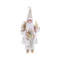 Новорічна іграшка Санта з подарунками BonaDi NY44-137 45 см біла з золотом - фото