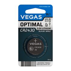 Батарейка Vegas CR 2430 Lithium VСR-2430BL1-OP 1 шт - фото