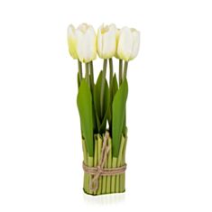 Декоративний букет тюльпанів Elisey 8931-008 25 см білий - фото