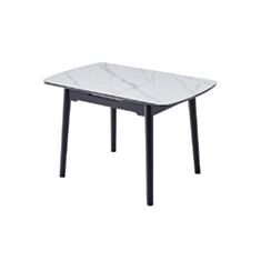 Стол обеденный раскладной Vetro TM-87-1 120*75 см white marble/black - фото