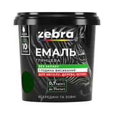 Эмаль акриловая Зебра 38 темно-зеленая 0,7 кг - фото