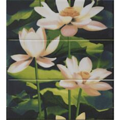 Плитка Imola Ceramica Nuvole Lotus 3 декор 12,5*33,3 см зеленая - фото