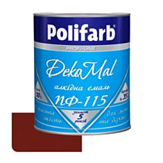 Емаль алкідна Polifarb DekoMal ПФ-115 червоно-коричнева 0,9 кг - фото