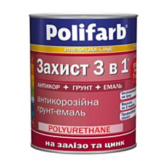 Эмаль Polifarb Защита 3 в 1 графитовая антикоррозионная 2,7 кг - фото