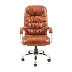 Кресло для руководителей Richman Ричард хром коричневое - фото