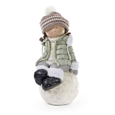 Декоративна статуетка Дівчинка на сніжці BonaDi 820-118 45 см - фото