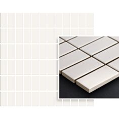 Мозаїка Paradyz Albir 2,3*4,8 см Bianco 29,8*29,8 см біла - фото