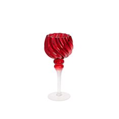 Підсвічник скляний BonaDi 527-740 30 см червоний рубіновий - фото