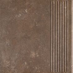 Клинкерная плитка Paradyz Ilario brown ступенька 30*30 см коричневая - фото