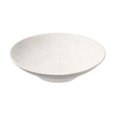 Тарілка декоративна біла з завитками Eterna CHAOZHOU HG147-M 34*34*8 см - фото