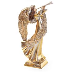 Декоративна статуетка Янгол з трубою BonaDi 837-207 31,5 см золото - фото