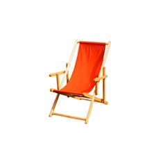 Кресло - лежак с оранжевой тканью - фото