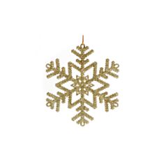 Набор украшений елочных снежинка БД 787-105 4 шт 10 см, золотая - фото