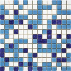 Мозаика Vivacer GLmix20 2*2см 32,7*32,7 бело-синий - фото