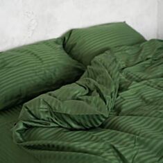 Комплект постельного белья Na Khmari cтрайп-сатин премиум Emerald 200*220 см - фото