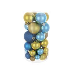 Набор елочных шаров BonaDi 47-048 40 шт синий с золотом - фото