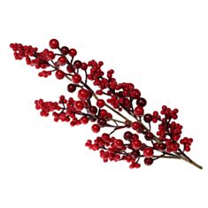 Декоративна новорічна гілка з ягодами BonaDi YE1-020 66 см - фото
