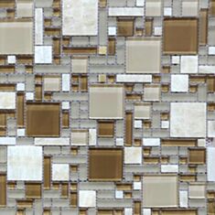 Мозаика Vivacer RS75 30,4*30,4 см золотисто-бежевая - фото