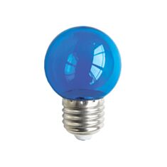 Светодиодная лампа Feron LB-37 G45 1W E27 синяя прозрачная - фото