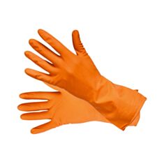 Перчатки хозяйственные Doloni 4544 латексные оранжевые S - фото