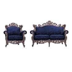 Комплект мягкой мебели Луара синий - фото