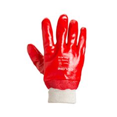 Перчатки рабочие Doloni 4518 с ПВХ покрытием красные - фото