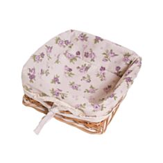 Хлібниця плетена Прованс Lilac Rose з чохлом 22*22 см - фото