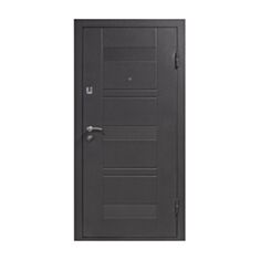 Двері металеві Міністерство Дверей ПО-132 венге сірий горизонт 96*205 см праві - фото