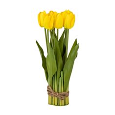 Декоративний букет тюльпанів Elisey 8931-006 29 см жовтий - фото