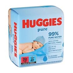 Вологі серветки дитячі Huggies Pure 3*56 шт - фото