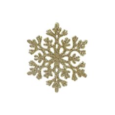 Игрушка на елку Снежинка BonaDi 788-394 9 см светлое золото - фото