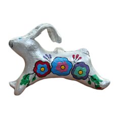 Елочная игрушка Koza Dereza Зайчик украшен цветами Символ года 2023 2033002015 - фото