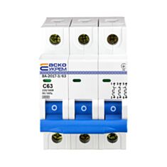 Автоматичний вимикач АСКО УКРЕМ ВА-2017 3P C 63 А - фото