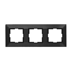 Рамка трехместная Panasonic Arkedia Slim горизонтальная черная - фото