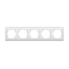Рамка пятиместная Anura AE01153 горизонтальная белая - фото
