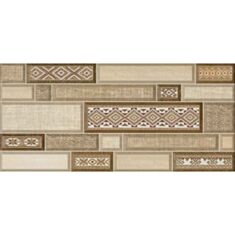 Плитка Intercerama Textiles декор Д182031 23*50 коричневый - фото