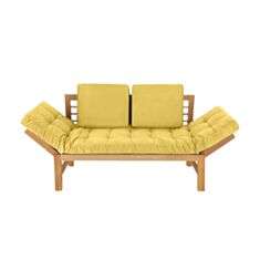 Кухонный диван деревянный Соло желтый - фото
