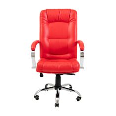 Кресло для руководителей Richman Альберто хром красное - фото