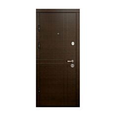 Двері металеві Міністерство Дверей ПК-180/161 венге темний горизонт/царга біла 96*205 см ліві - фото