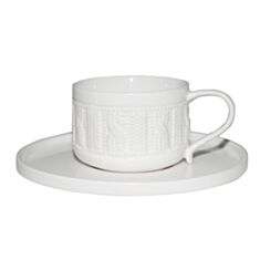Чашка з блюдцем "Плетений орнамент"2022 100 мл - фото