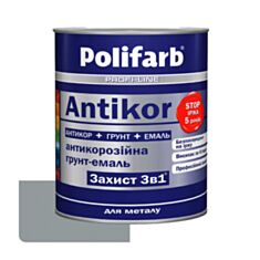 Емаль Polifarb Захист 3 в 1 Antikor сіра 0,9 кг - фото