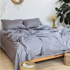 Комплект постельного белья Na Khmari сатин элитный Grey 160*220 см - фото