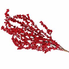 Декоративная новогодняя ветка с красными ягодами Bonadi 901-021 65 см - фото